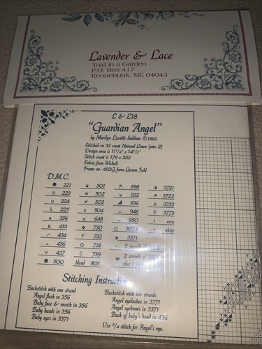 "Guardian Angel" L&L18 Lavender & Lace Cross Stitch chart Marilyn Leavitt-Imblum - Picture 3 of 4
