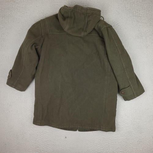 Vintage LL Bean Duffle Coat Mens Extra Large Green Wool Hooded Toggle Jacket 90s - Picture 6 of 12