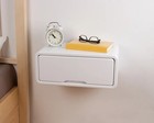 Modern Minimal Floating Wooden Nightstand with Drawer | Handcrafted Bedside Tabl