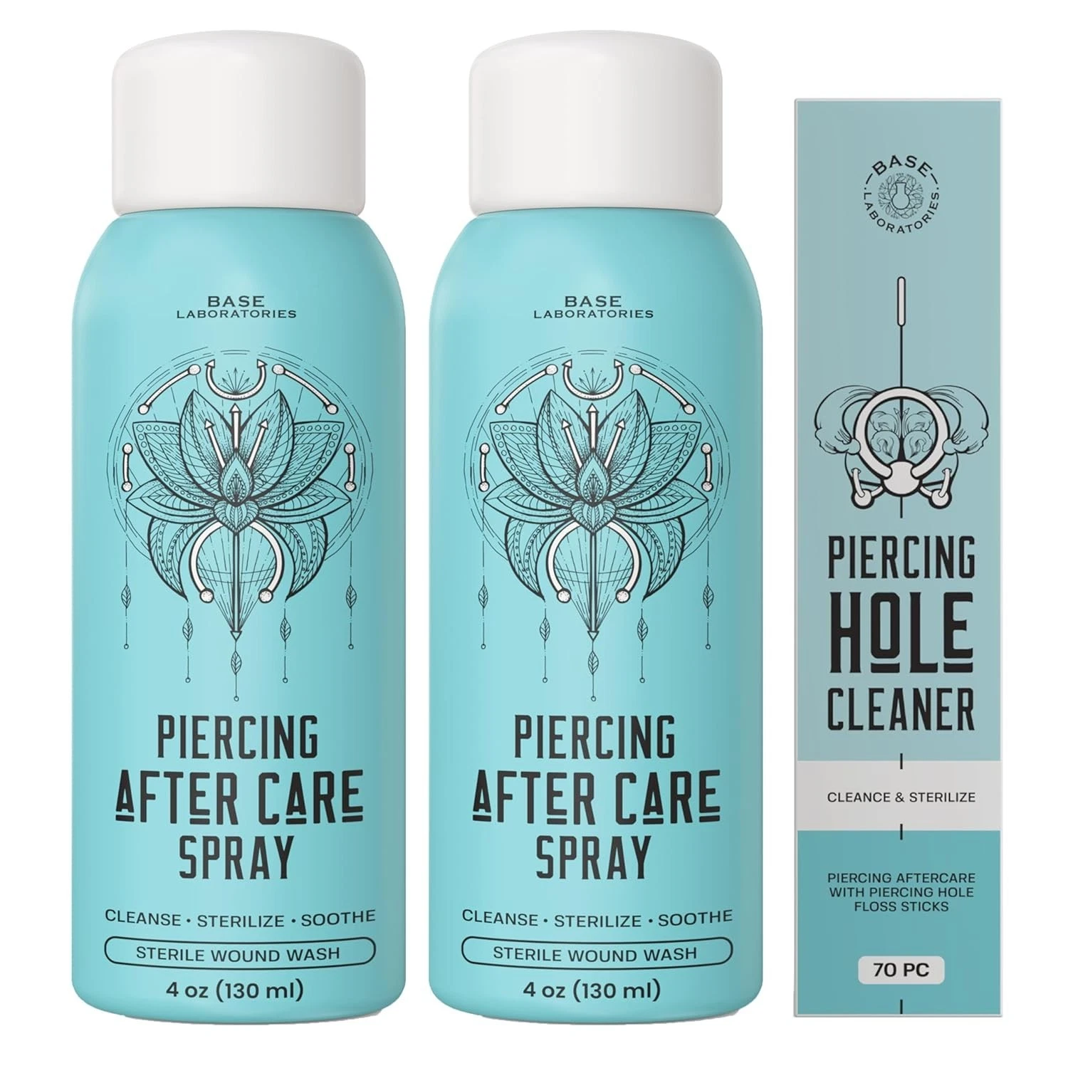 Essential Piercing Care Spray - 4oz Saline Solution for Keloids & Cleansing Duo image 3