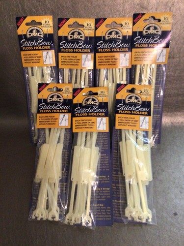 DMC Stitch Bow Floss Holder 7 Packs of 10 = 70 Floss Holders