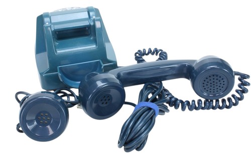 Téléphone Ancien fixe Bleu à cadran Socotel S 63 France Télécom 1982 (B-200) - Zdjęcie 5 z 5