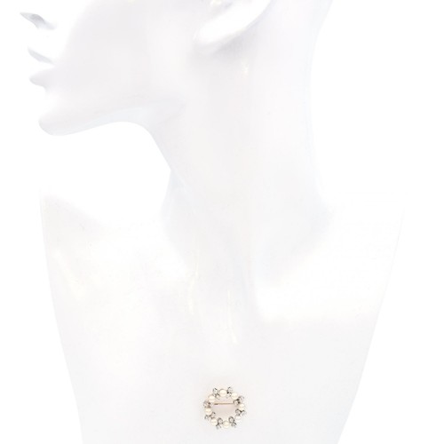 Antique 14k Yellow Gold and Platinum Pearl Diamond Brooch Pin - Picture 3 of 5