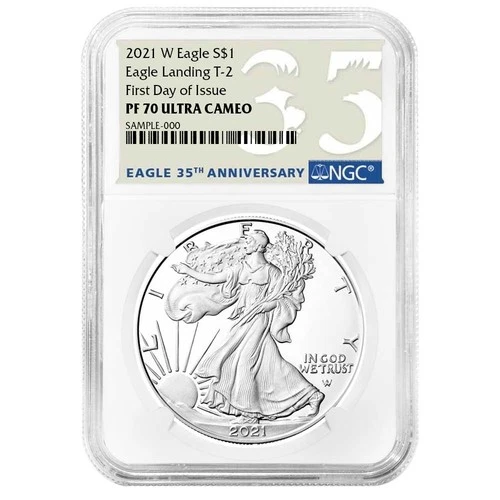 2021-W Proof $1 Type 2 American Silver Eagle NGC PF70UC FDI 35th Anniversary