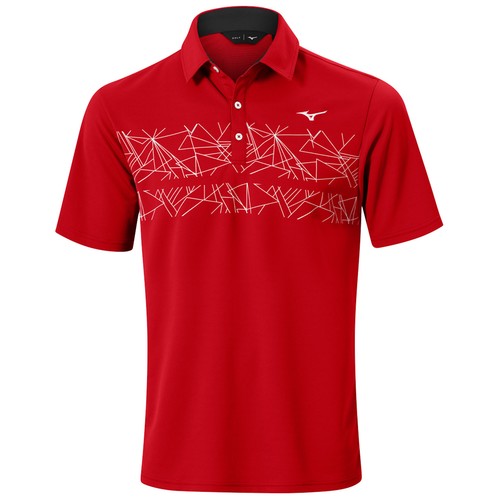 Camisa Polo Mizuno Para Hombres Respiración Térmica Gráfica Invierno Cálida Golf Manga Corta Top - Imagen 6 de 9