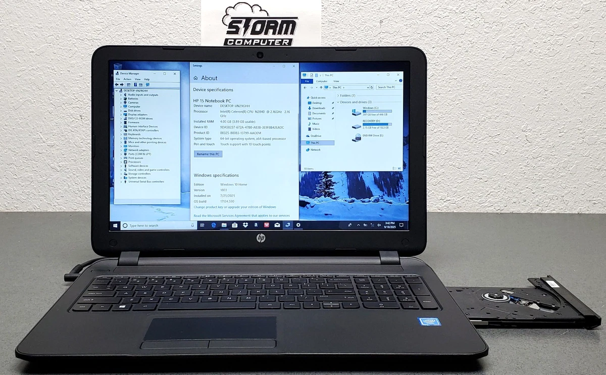 HP Intel Celeron N 4GB PC Laptops & Netbooks 500-749 GB Hard Drive