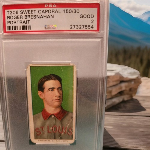 1909-11 T206 - 350 Back Portrait Roger Bresnahan HOF Legend Very low POP