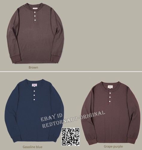 Camisas Henley de manga larga Red Tornado para hombre camisetas informales tapeta frontal retro - Imagen 17 de 26