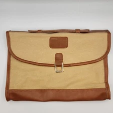 Vintage Charles Revson Attache Briefcase by Ultima II – Beige Brown Canvas