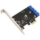 PCI Express USB 3.0 19 Pin Expansion Card PCIE 1X to 2 Ports USB 3 19 Pin6750