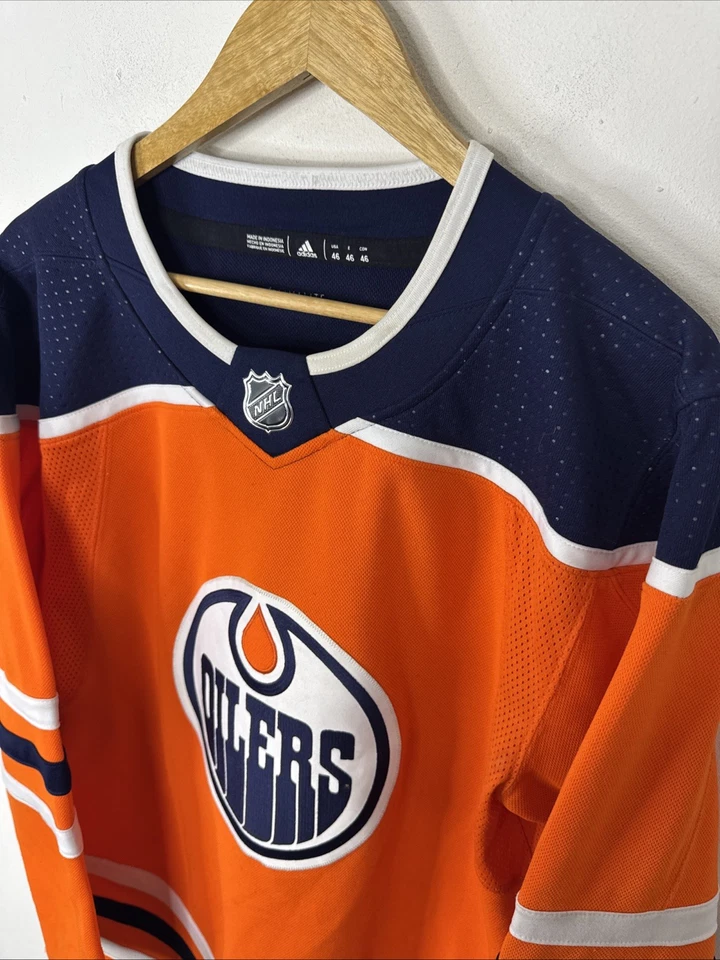 Adidas Edmonton Oilers NHL Jersey Adult Small Orange Climalite Authentic 46 - Image 2 of 4