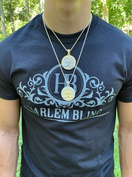 Alternate view of Real 925 Silver Gold Plated Euphanasia Tupac 2pac Pendant Medallion Necklace