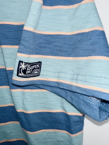 Superdry Mens T-Shirt Striped Tee Size M New NWT RRP $49.95 Blue - Picture 5 of 5