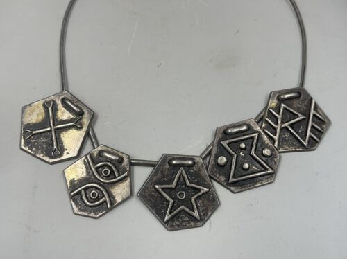 Oswaldo Guayasamin 900 Silber Anhänger Halskette Ecuador Sterling Latz Modernist - Bild 2 von 8