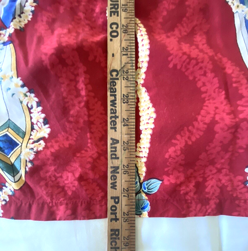 Vintage Paradise Found Men's Medium Red Hawaiian Shirt Aloha Surfboard Rare - Picture 10 of 10