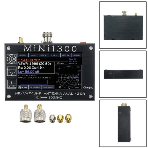 Mini1300 4,3" LCD 0,1-1300MHz HF / VHF / UHF ANT SWR Analizator antenowy Miernik Tester - Zdjęcie 10 z 14