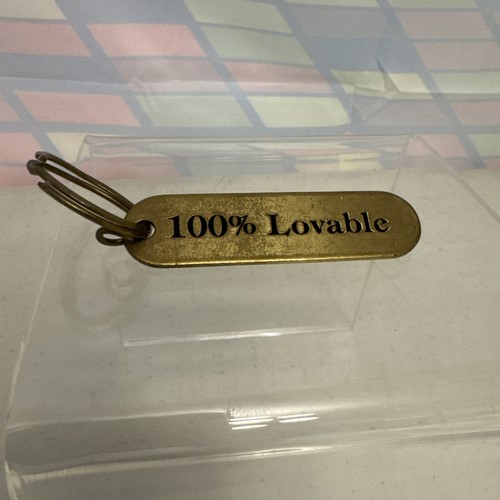 Vintage Russ Schlüsselanhänger Messing Metall "100% liebenswert" Made in Taiwan - Bild 10 von 13