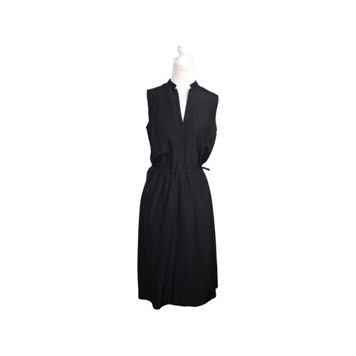 Vince Midi 100% Silk Dress Size XS Solid Black Relaxed Fit Sleeveless - Picture 1 of 11