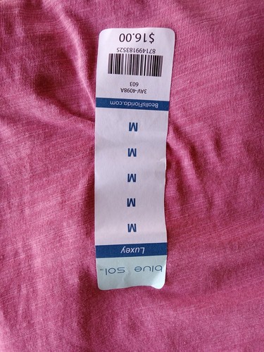 NWT's Set of 2, sz M long sleeve shirts zby Blue Sol. One blue, one dark pink - Picture 7 of 8