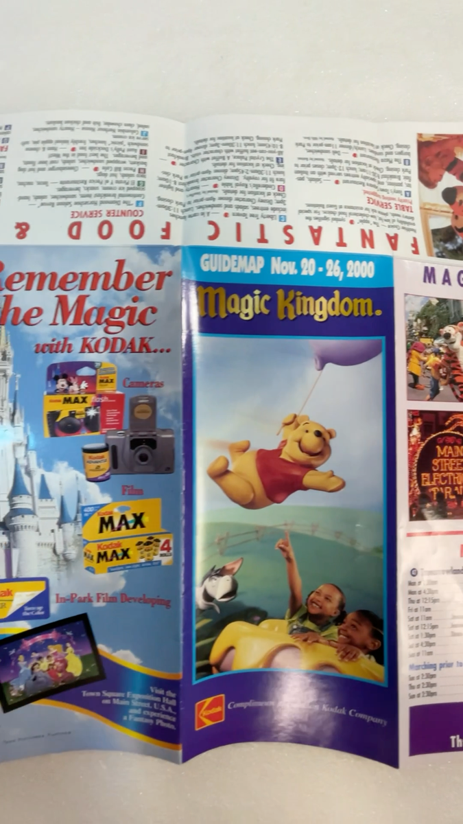 Disney Magic Kingdom GuideMap Nov 20-26, 2000 OldGnu | eBay