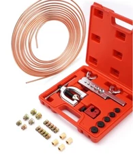 RACEWILL 25 ft 3/16 Copper Coated Brake Line Kit w/ Double & Single Flaring Tool