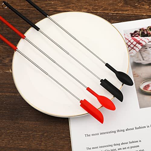 4 Pcs Mini Silicone Telescopic Spatula Scooping Spoon Set for Kitchen Jar - Picture 4 of 6