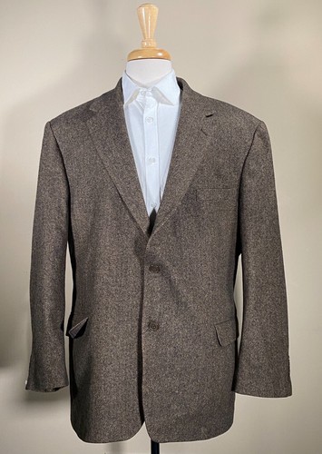 Chereskin CAMEL HAIR Blend 48R Sport Coat 2-Btn/Brown/Herringbone Blazer Jacket - Picture 2 of 11