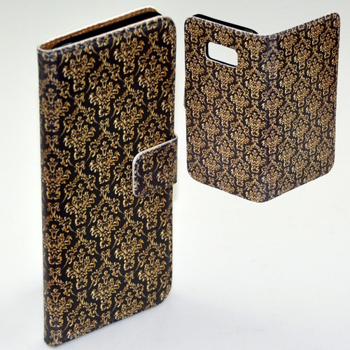 Cubierta billetera para teléfono móvil con patrón dorado damasco estampado para serie Samsung Galaxy #2 - Imagen 10 de 10