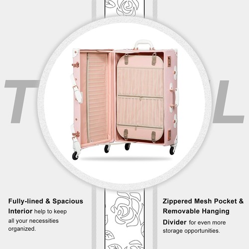 26"+20"+12" 3 Piezas Unitravel Juego de Equipaje Vintage Maleta Giratoria para Mujer - Imagen 5 de 22