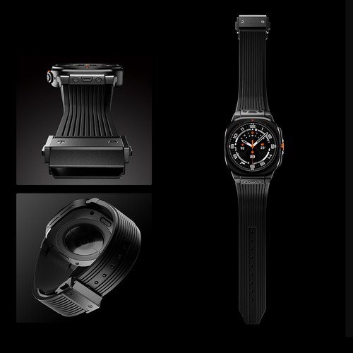 Per Galaxy Watch Ultra 47mm Cinturino Silicone Gomma Connettore Metallo Chiusura Pieghevole - Foto 6 di 54