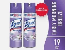 2x Lysol Disinfectant Spray for Sanitizing Antibacterial Disinfecting 19 oz