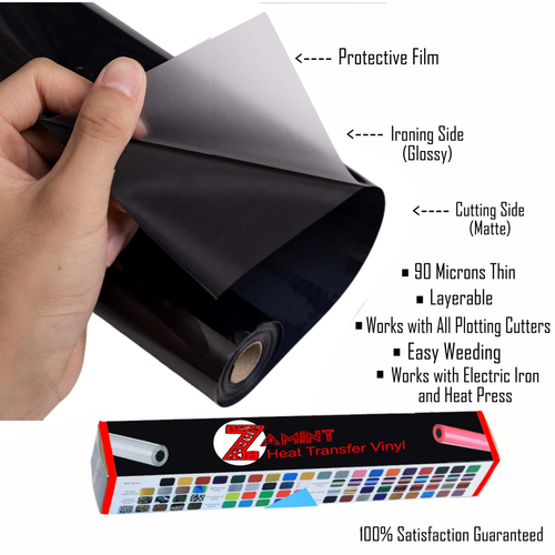 HEAT TRANSFER VINYL Roll Iron on 12"x12 8ft 20ft 30ft 50ft Cricut Silhouette - Picture 11 of 12