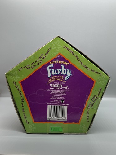Vintage Furby Leopard 1998 Neu im Karton versiegelt grau schwarz Flecken rosa Bauch NEUWERTIG - Bild 4 von 4