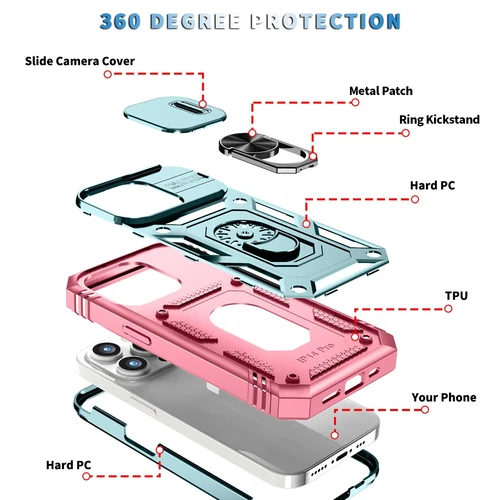 For iPhone 16 15 Pro Max 14 13 12 11 7 8 XS Rubber Case Slide Camera Lens Cover - Picture 93 of 101