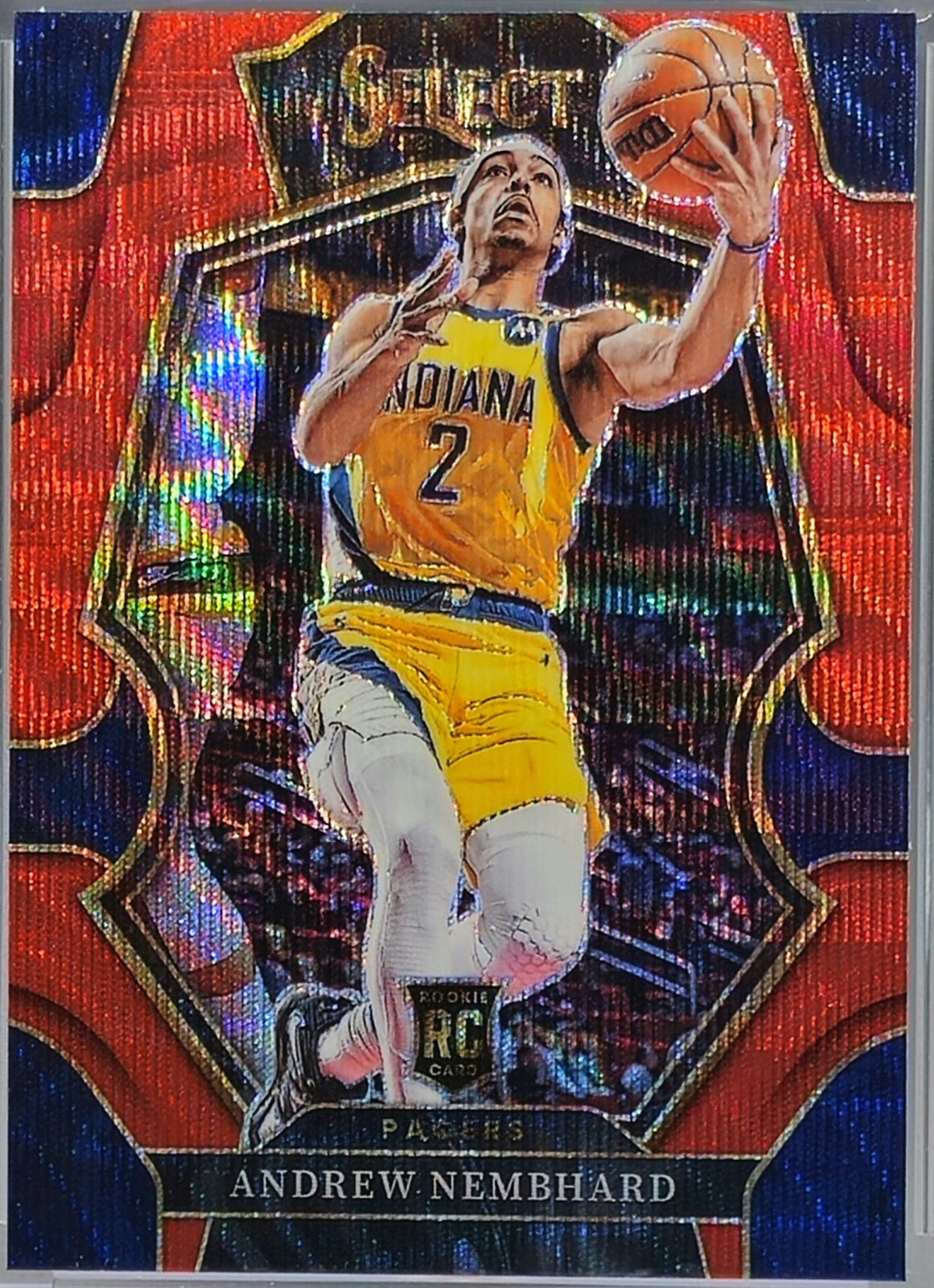 Andrew Nembhard 2022-23 Panini Select Premier Level Red Wave Prizms RC #186