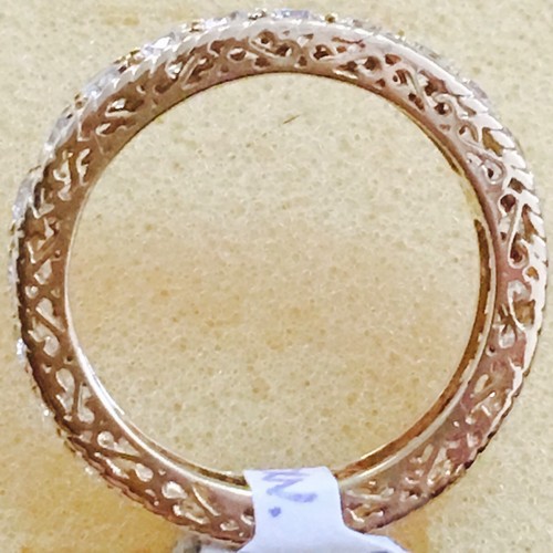 14K Yellow Gold 2 Ctw Round C Zs Wedding/Anniversary Band - Picture 3 of 4
