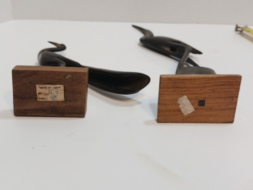 Vintage Wood Carved Cranes Stork Heron Figurine Sculpture Set Of 2 - Bild 14 von 17