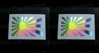 Rising Sun Flags x2 JDM Silver Hologram Neo Mirror Chrome Car Stickers Decals