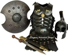 Medieval Achilles Troy Helmet Armor Muscle Jacket Arm & Leg Guard Spartan Shield