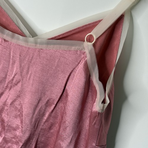 VTG Victorias Secret Y2K BabyDoll Top Sz M Satin Pink Sheer Strap Coquette Fairy - Picture 4 of 8