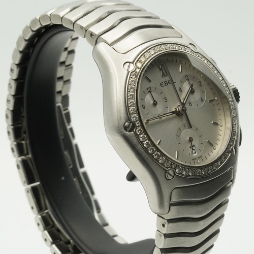 EBEL CLASSIQUE WAVE CHRONO HERREN UHR 41MM STAHL QUARTZ 9251F41 BRILLIANTEN E281 - Bild 4 von 11