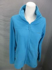 COLUMBIA SIZE L WOMENS BLUE FULL ZIP NO HOOD OUTDOOR FLEECE JACKET 544