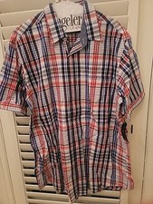 Club Room Mens Plaid Collar Short Sleeve Button-Down Shirt L