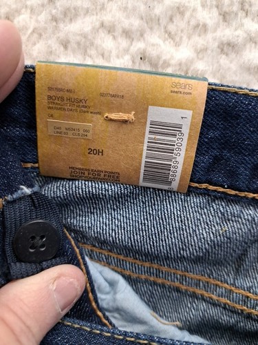 Roebuck & Co Jeans Boys Size 20 Husky Straight Leg Adjustable Sears NEW - Picture 7 of 13