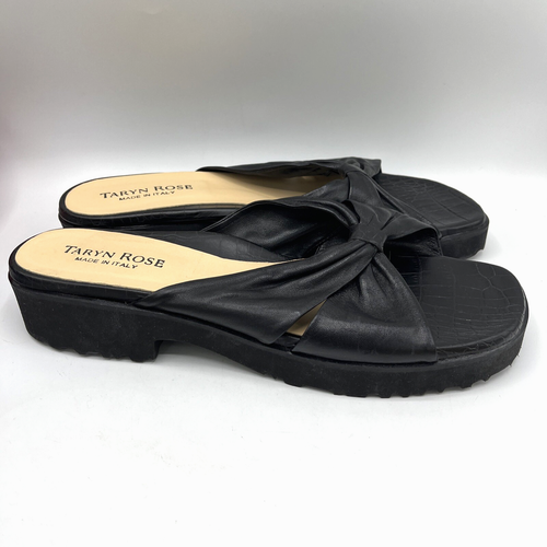Taryn Rose Sandalen schwarz Leder Slipper Größe EU 43 US 11 Made in Italy ohne Karton - Bild 3 von 8