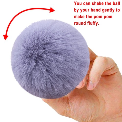 20 Pieces Faux Fur Pom Pom Balls DIY Faux Rabbit Fur Fluffy Pom Pom with Elas... - Picture 4 of 7