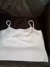 St. John Shelf Bra Camisole L Ivory Santana Knit Wool Blend USA Made