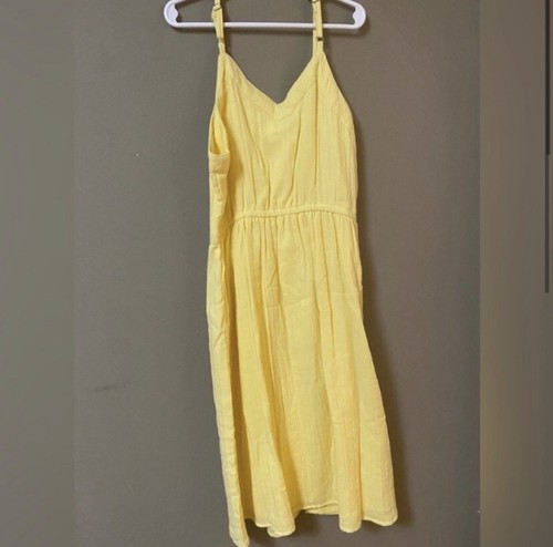 Angie Girls Sundress Midi Button Front Yellow Medium NWT - Picture 2 of 7