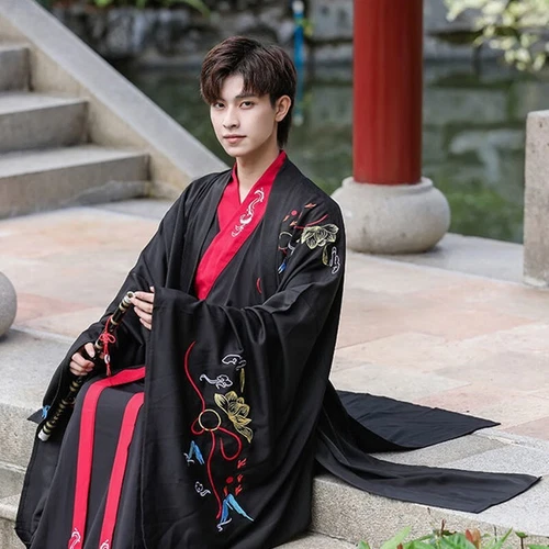 Männer Drachen Muster Kleidung chinesischer Stil traditionelles Hanfu altes Kostüm - Bild 3 von 33