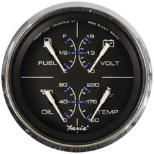 Faria Chesapeake Black 4" Multifunction Gauge 33751 